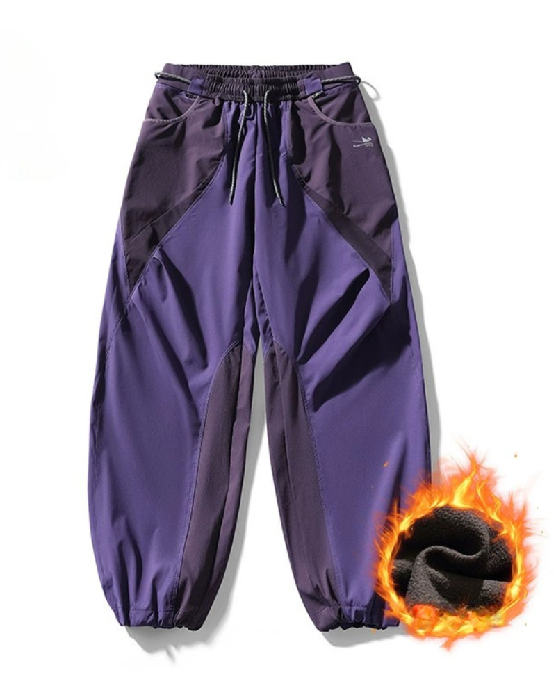 Outdoor Unisex Windproof Paneled Wide-Leg Hiking Pants