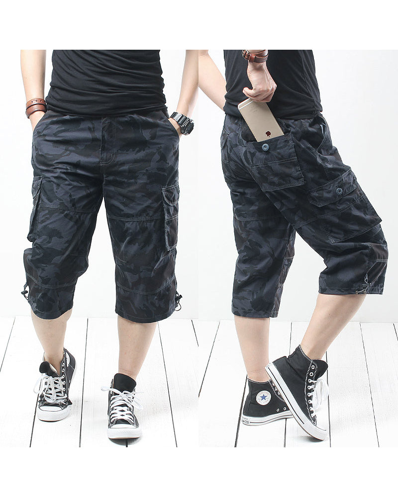 Oversize Long Camo Cargo Shorts