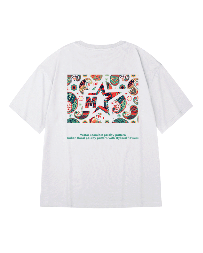 Oversize Streetwear Paisley Pattern T-Shirt