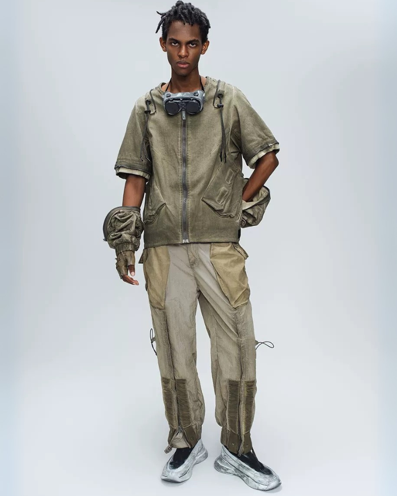 Post-Apocalyptic Distressed Removable Sleeve Utility Jacket