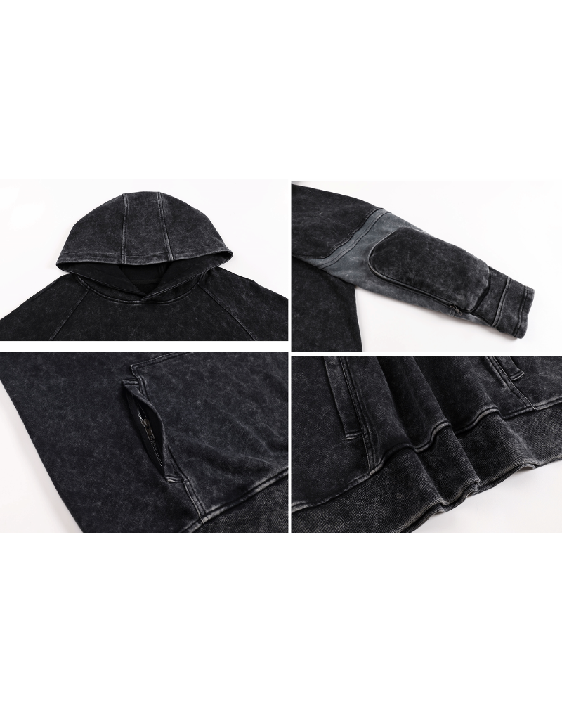 Post-Apocalyptic Tactical Pocket Washed Hoodie