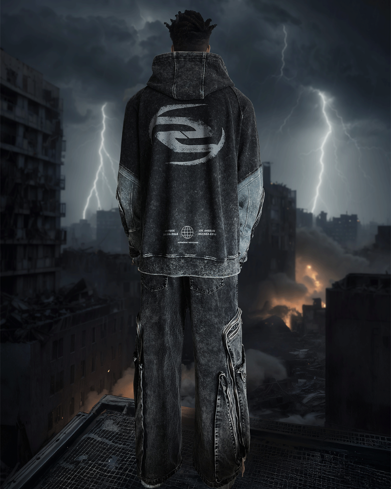 Post-Apocalyptic Tactical Pocket Washed Hoodie