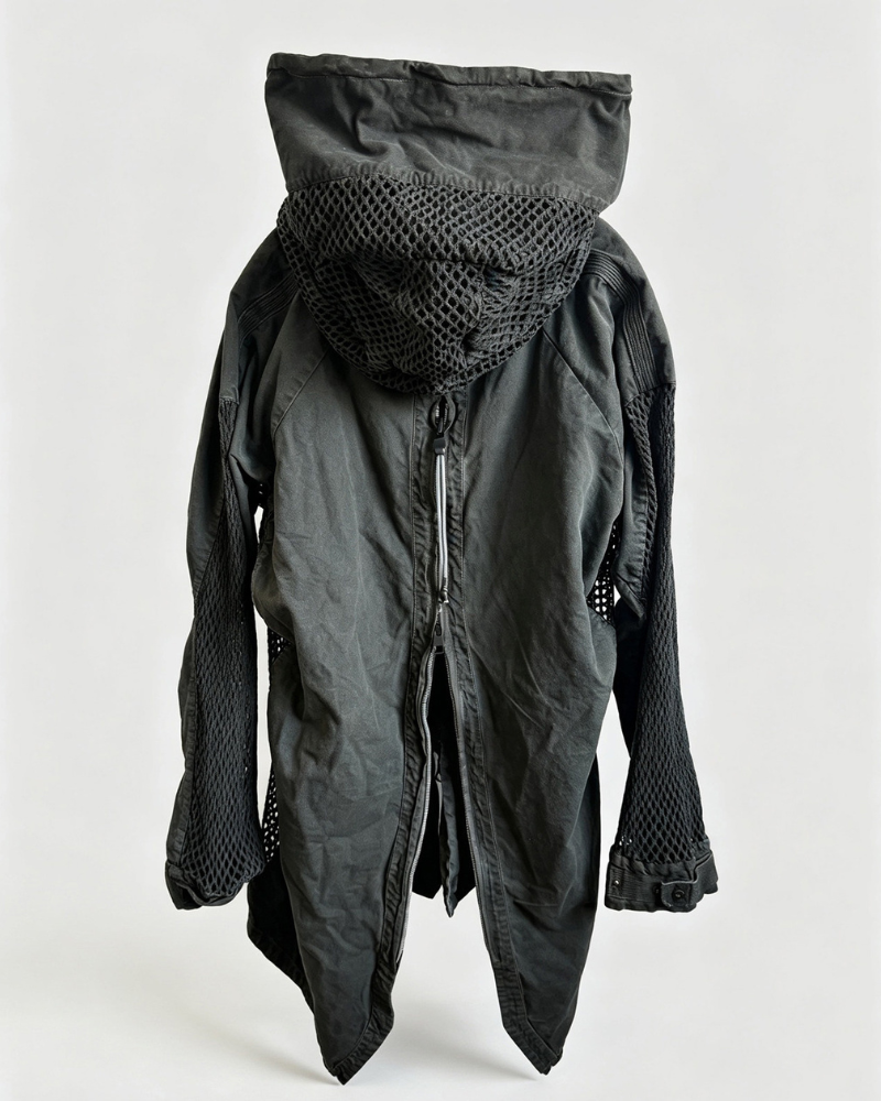 Post-Apocalyptic Darkwear Reversible Distressed Spliced Coat