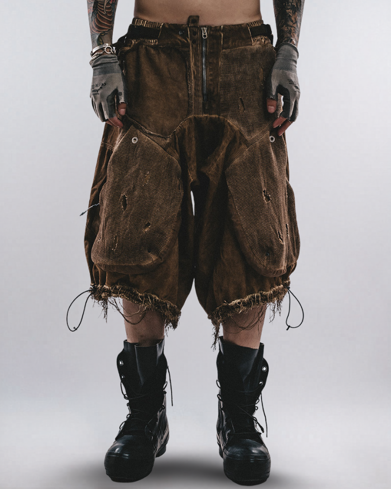 post apocalyptic gear Post-Apocalyptic Distressed Mesh Drop Crotch Shorts, for Men, Size S, Brown Size:130 CM kids E Bike Damen Gazelle, Category:Fahrräder_Stabile Stahl Starrgabel Available in Brown