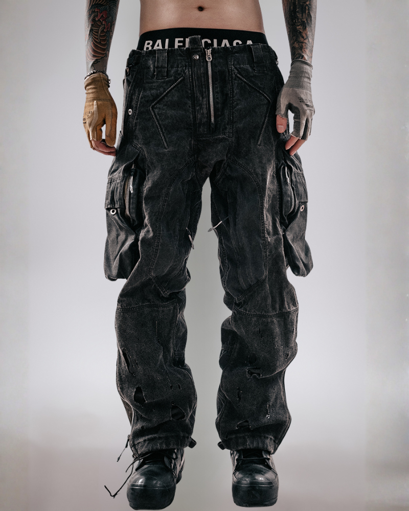 Post-Apocalyptic Distressed Wasteland Tactical Cargo Pants