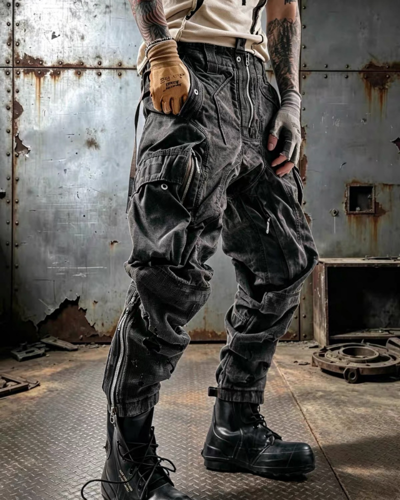 Post-Apocalyptic Distressed Wasteland Tactical Cargo Pants