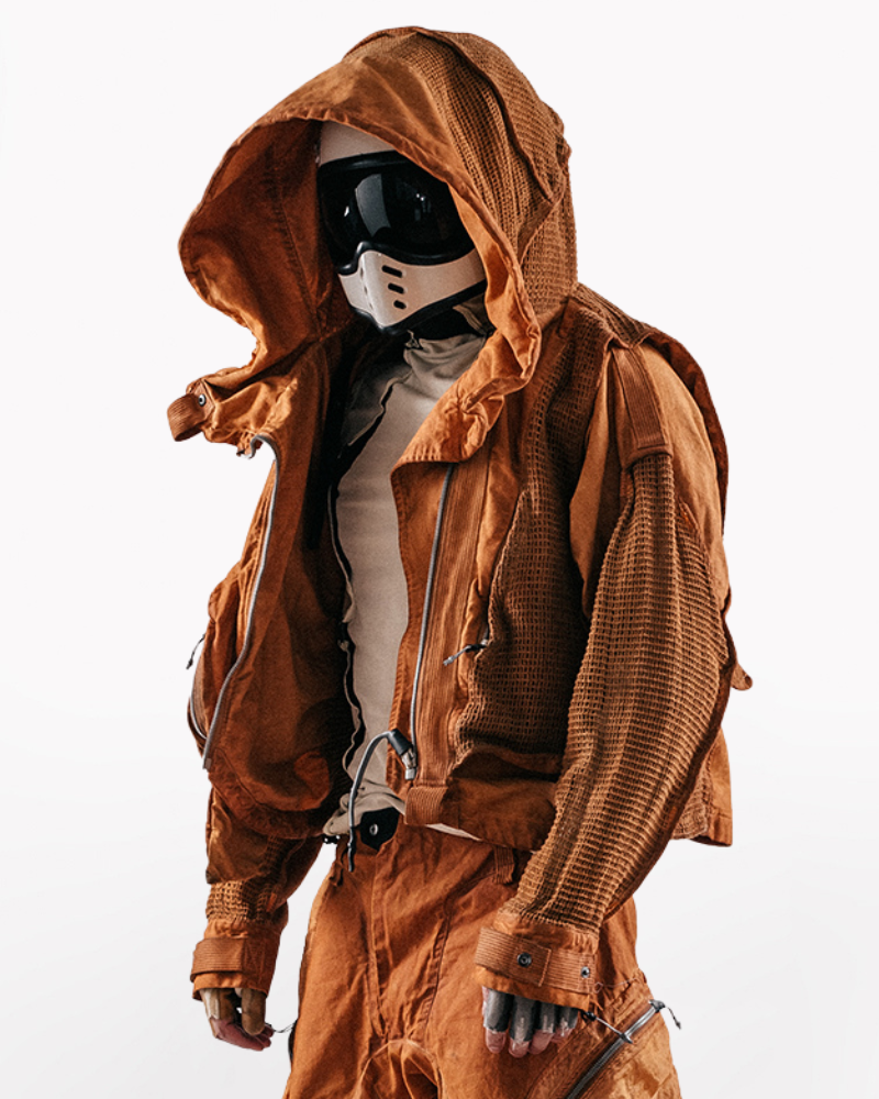 Post-Apocalyptic Dune Wasteland Techwear Flight Jacket
