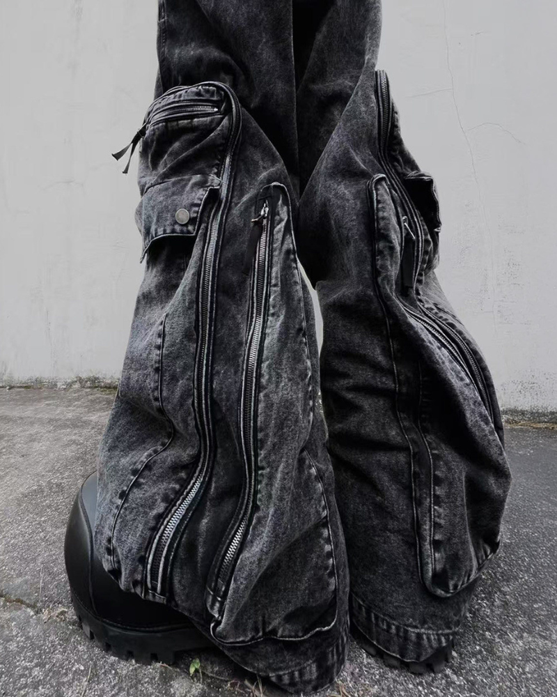 Post-Apocalyptic Washed l Multi-Pocket Cargo Jeans