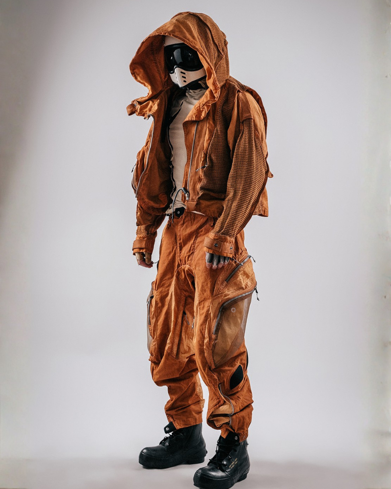Post-Apocalyptic Dune Wasteland Techwear Flight Jacket