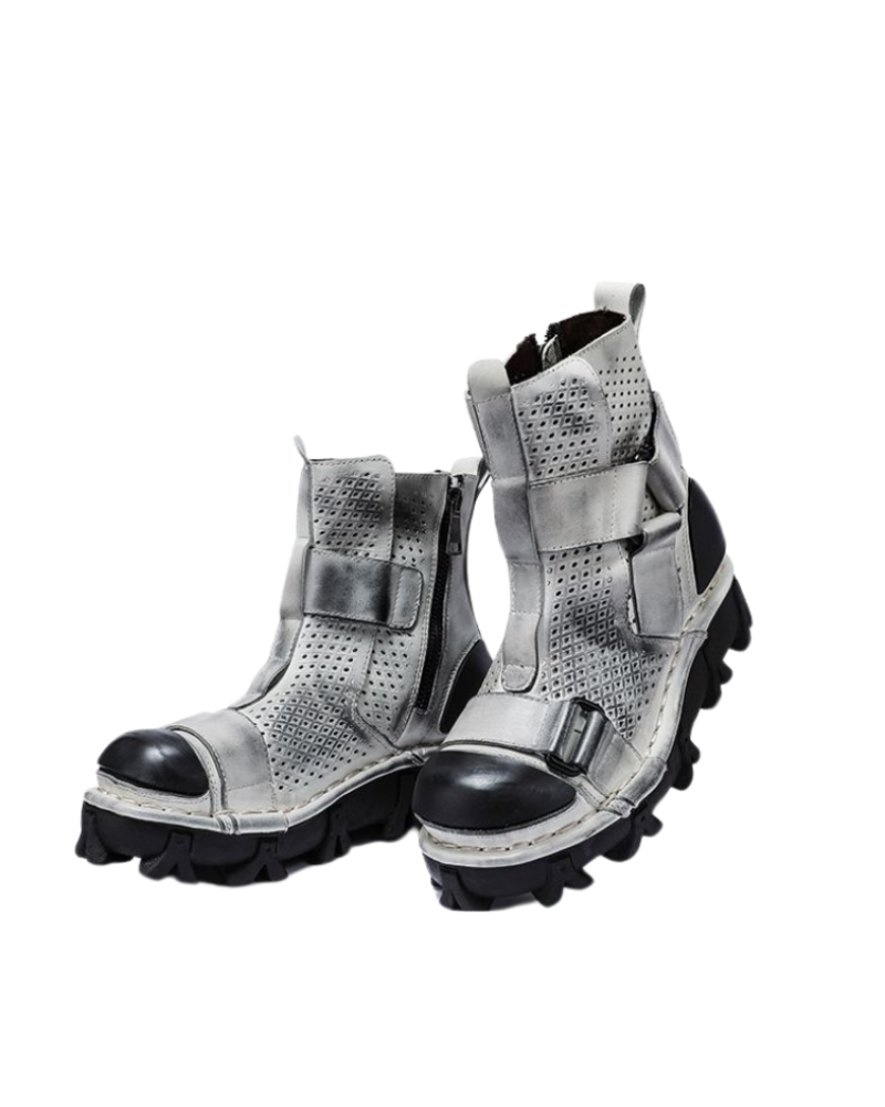 Techwear Punk Style Unisex Motorcycle Platform Boots