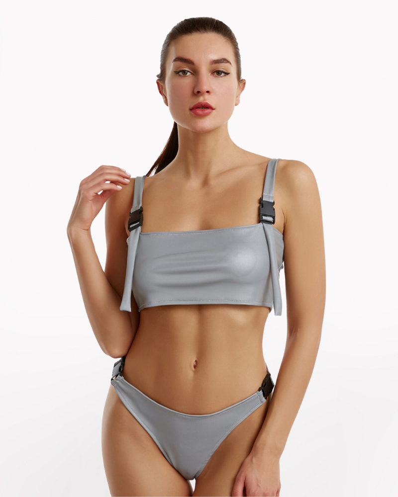 Reflective Rave Clothing Shiny Bikini Set