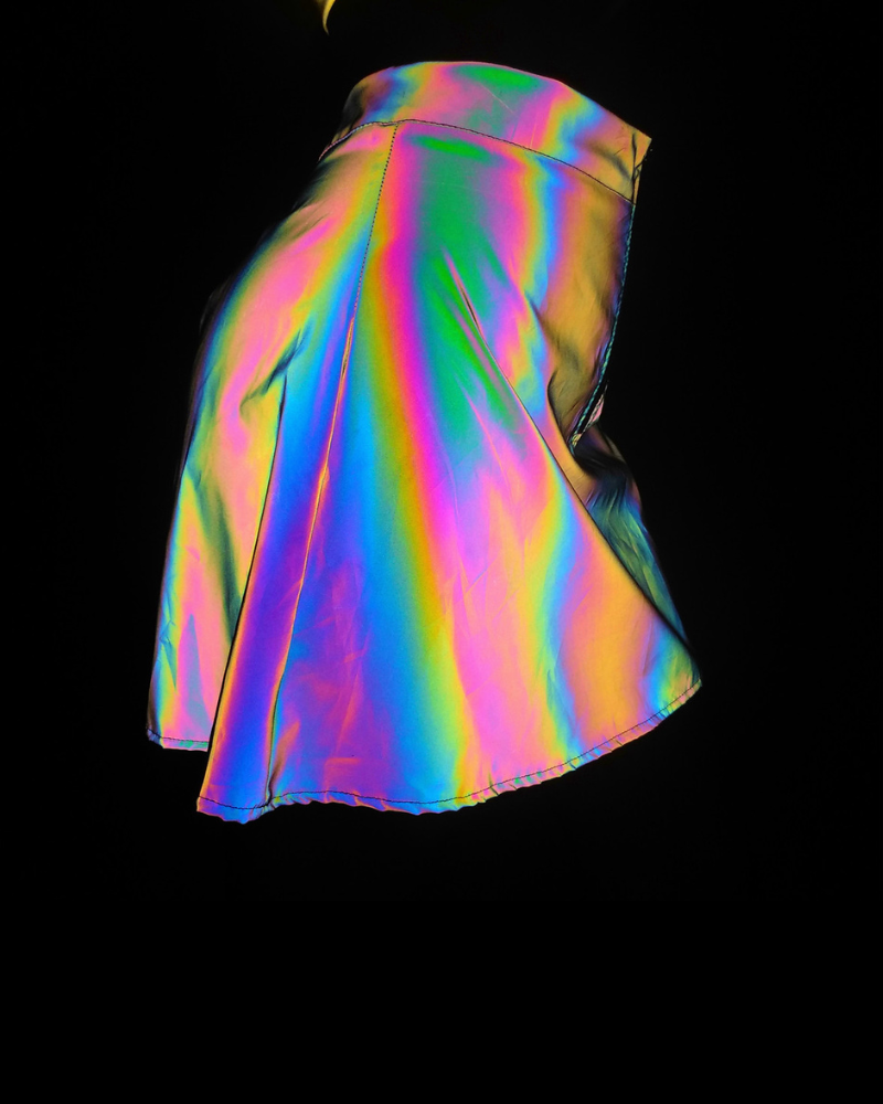 Reflective Rave Clothing Shiny Skirt Tank Two Piece Set