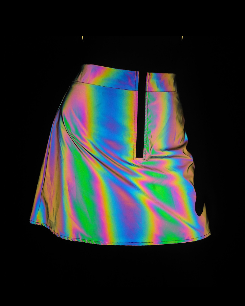 Reflective Rave Clothing Shiny Skirt Tank Two Piece Set