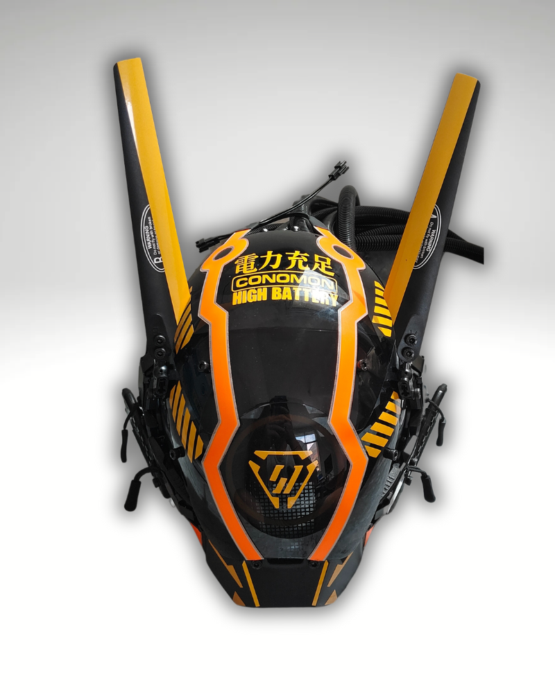 Samurai Dreadlocks LED Cyberpunk Helmet Mask (LEDs available in 7 colors)