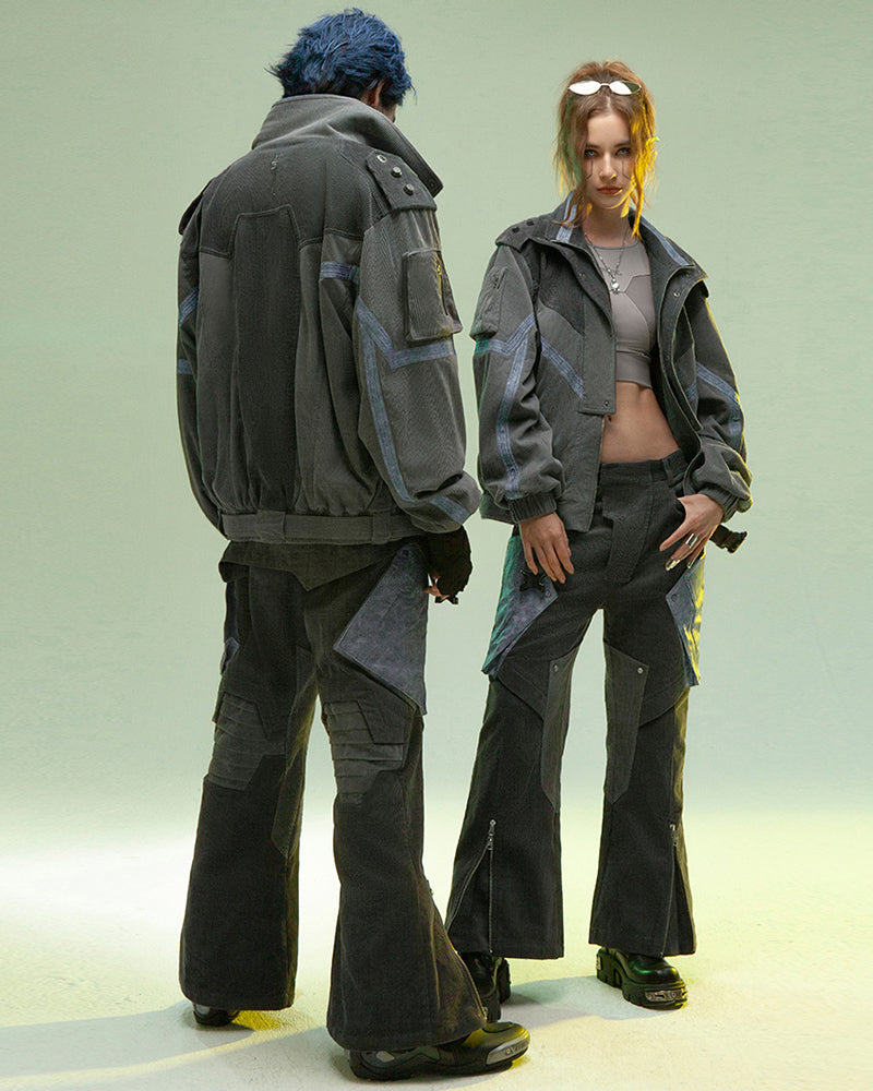 XIPHEVIL Cyberpunk Outfits Shadow Patrol Corduroy Jacket