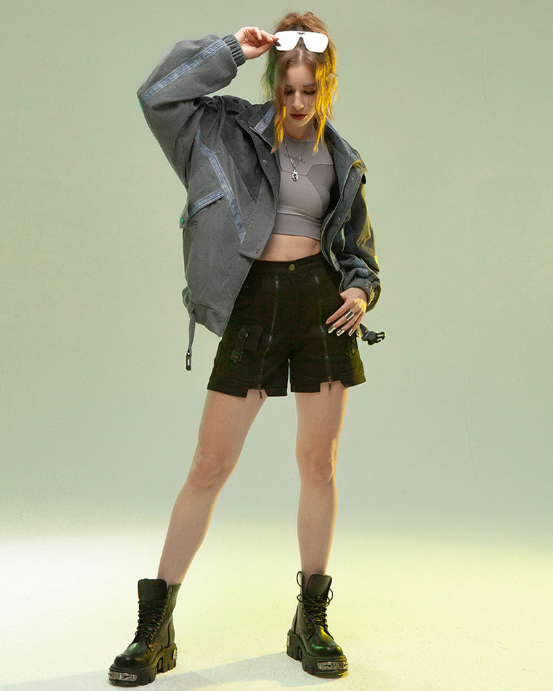 XIPHEVIL Cyberpunk Outfits Shadow Patrol Corduroy Jacket