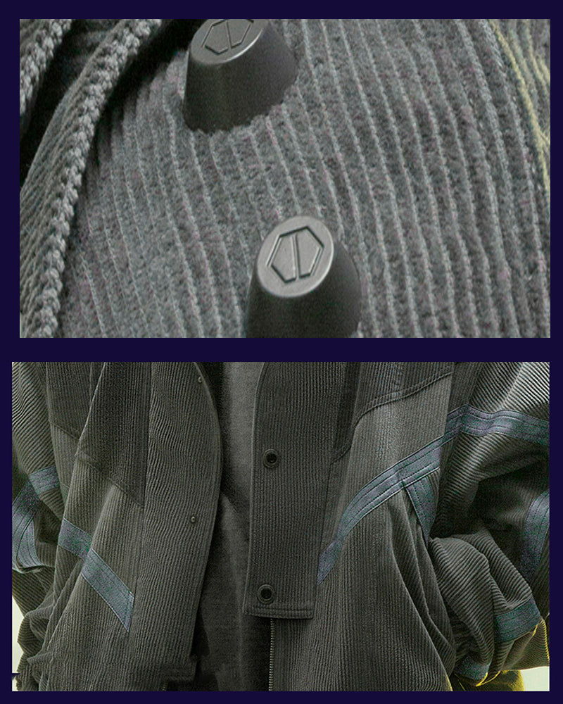 XIPHEVIL Cyberpunk Outfits Shadow Patrol Corduroy Jacket
