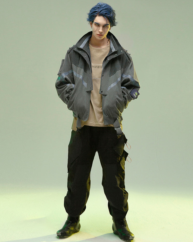 XIPHEVIL Cyberpunk Outfits Shadow Patrol Corduroy Jacket