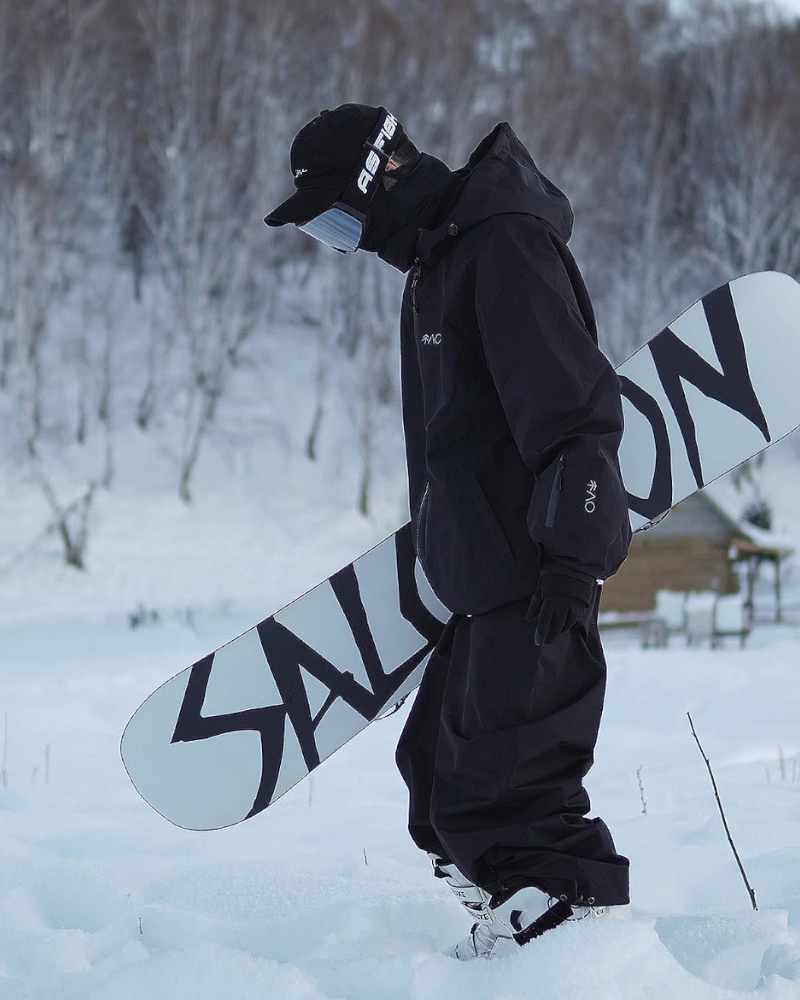 Ski Wear Black Fleece-Lined Waterproof Ski Suit -Unisex (Single Unit Available)