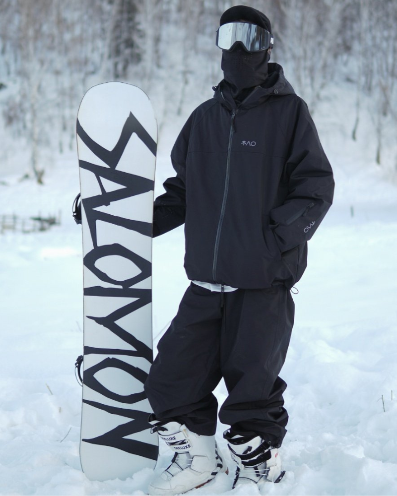 Ski Wear Black Fleece-Lined Waterproof Ski Suit -Unisex (Single Unit Available)