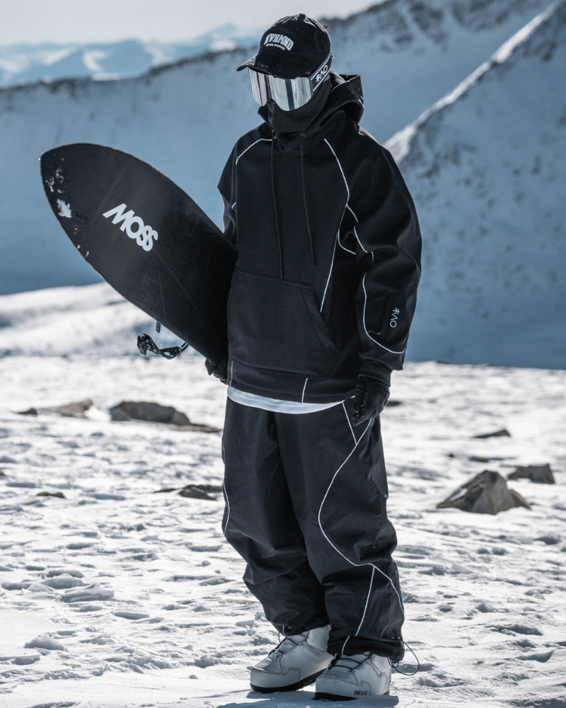 Ski Wear Black Reflective Waterproof Ski Hoodie & Pants Suit -Unisex (Single Unit Available)