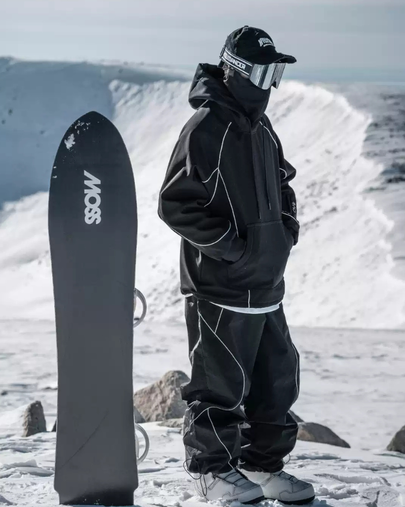 Ski Wear Black Reflective Waterproof Ski Hoodie & Pants Suit -Unisex (Single Unit Available)