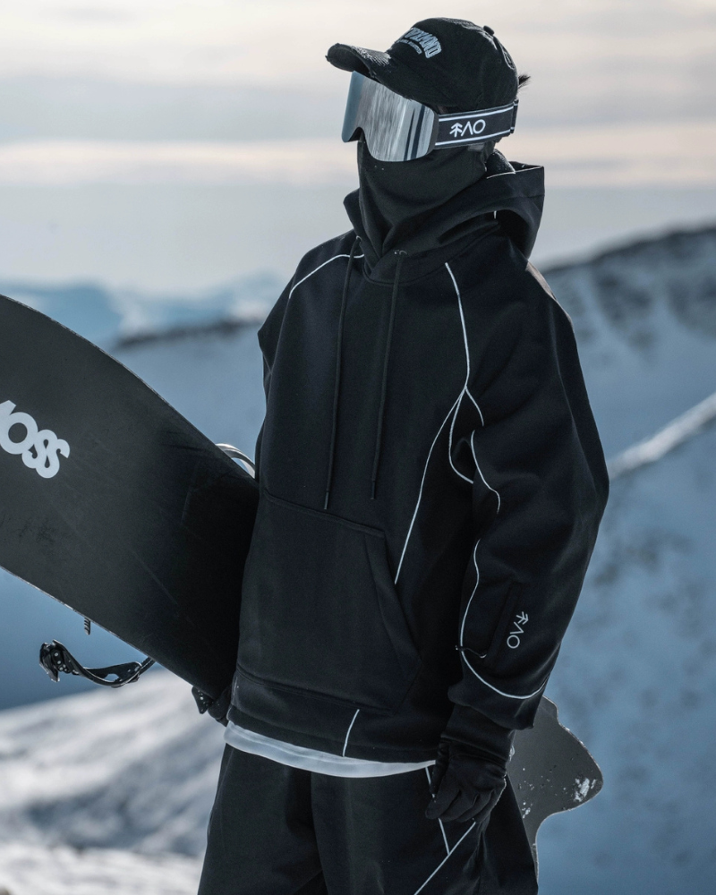 Ski Wear Black Reflective Waterproof Ski Hoodie & Pants Suit -Unisex (Single Unit Available)