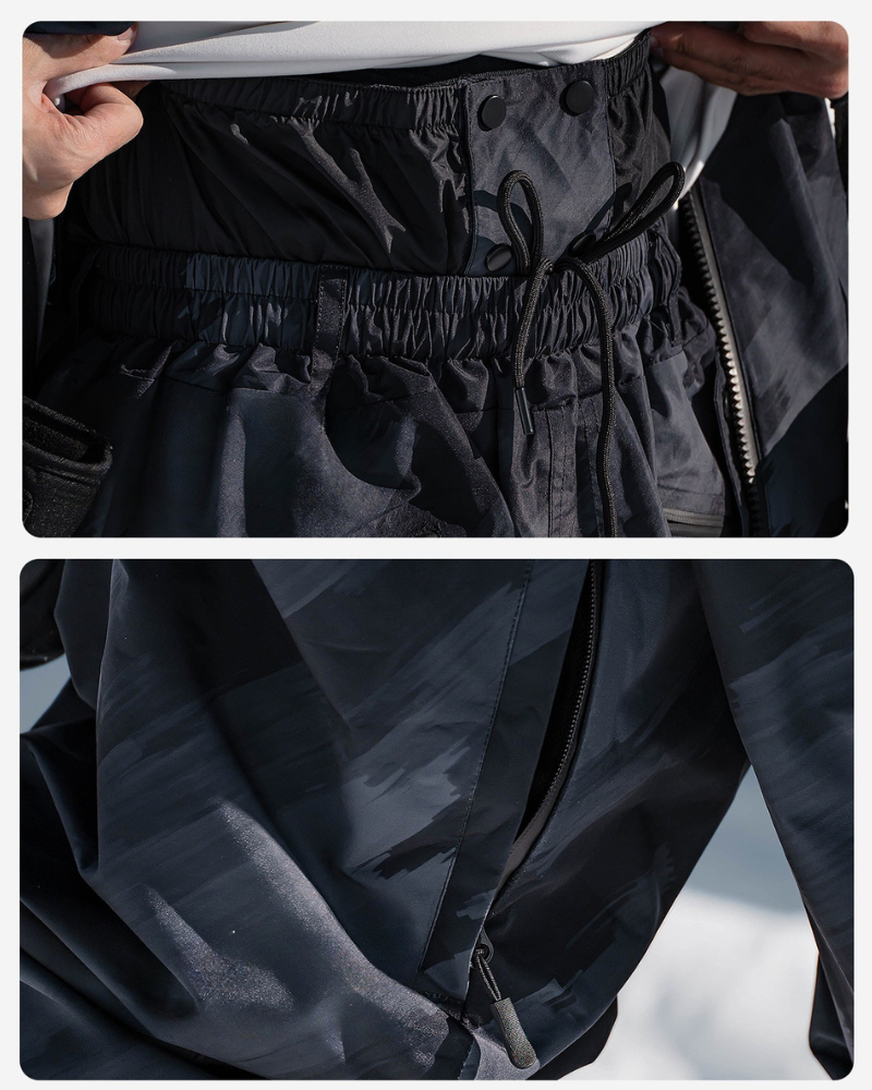 Ski Wear Black Waterproof Snowboard Jacket & Pants Set -Unisex