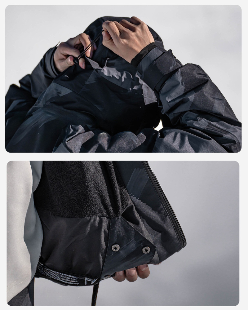 Ski Wear Black Waterproof Snowboard Jacket & Pants Set -Unisex