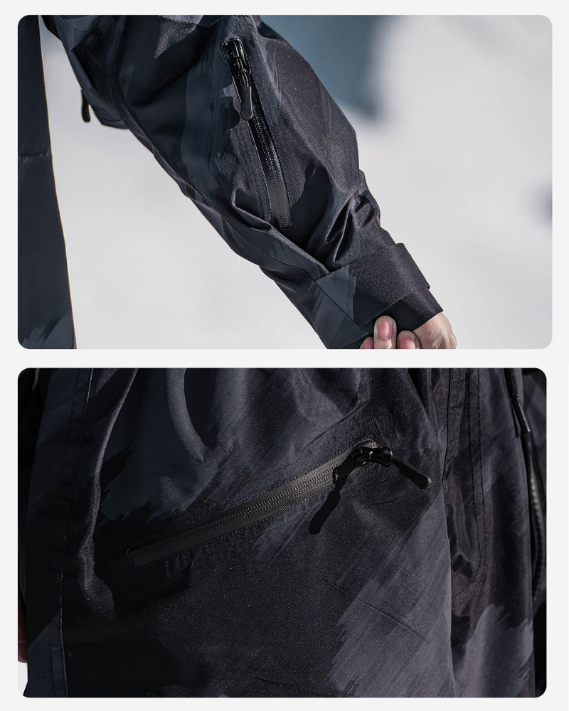 Ski Wear Black Waterproof Snowboard Jacket & Pants Set -Unisex