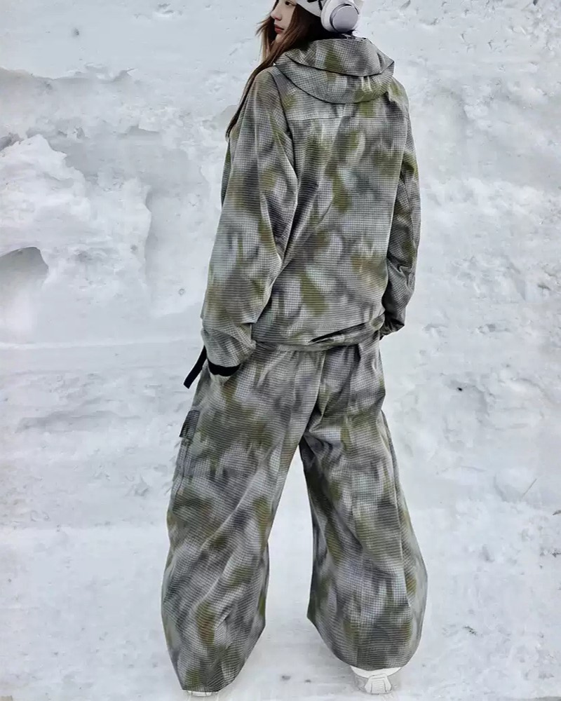 Ski Wear Digital Print Waterproof Snowboard Jacket & Pants Ski Suit -Unisex