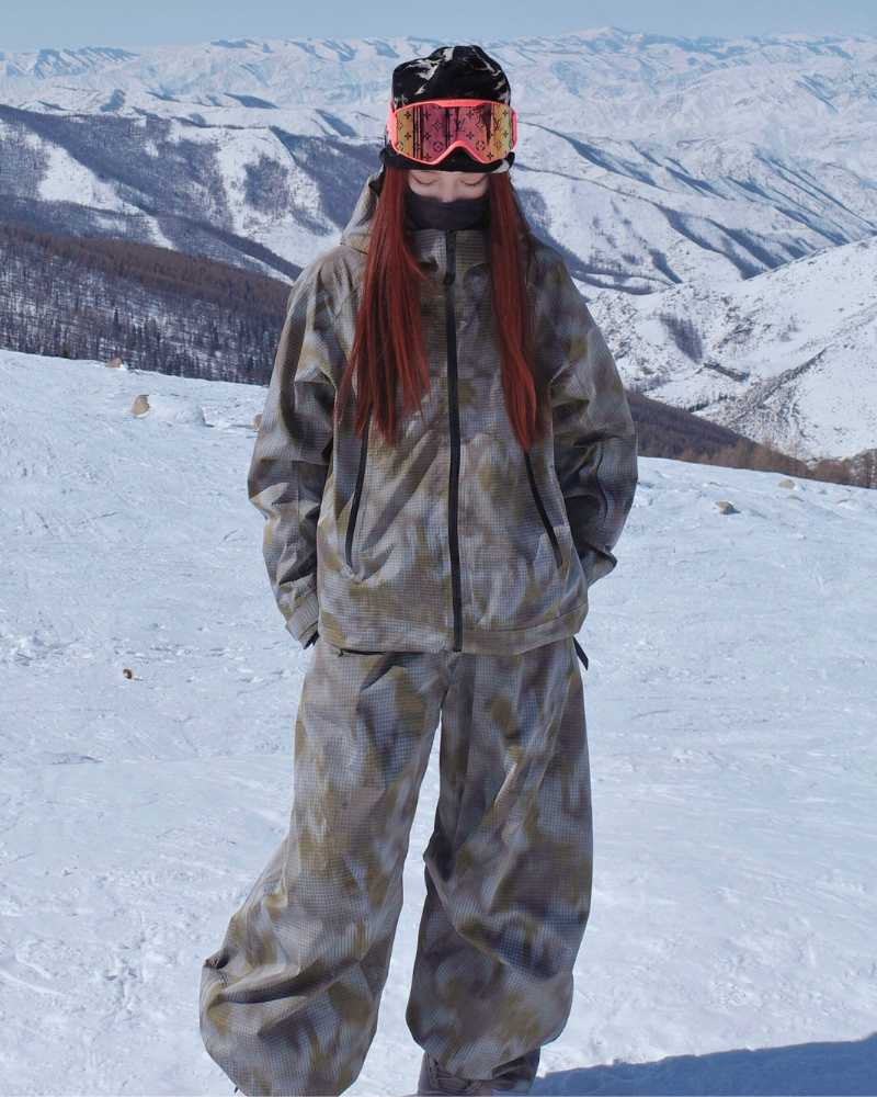 Ski Wear Digital Print Waterproof Snowboard Jacket & Pants Ski Suit -Unisex