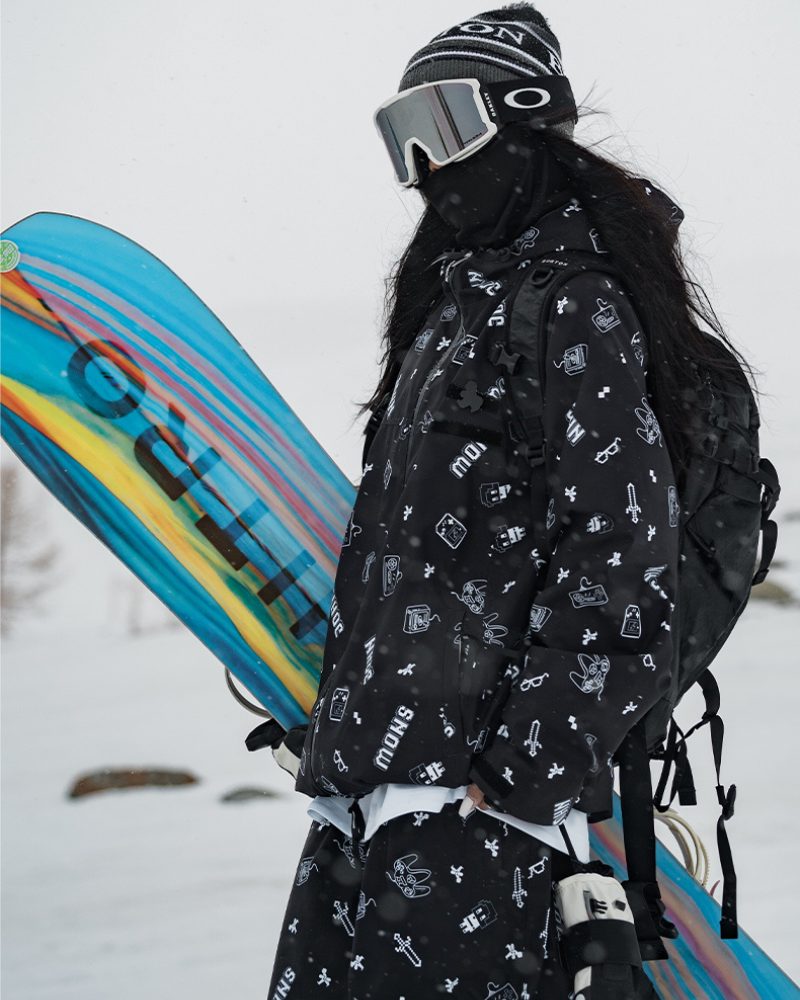Ski Wear Fashion Digital-Print Ski Jacket & Pant Set -Unisex