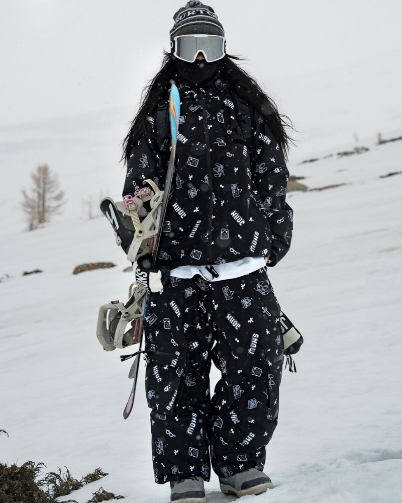 Ski Wear Fashion Digital-Print Ski Jacket & Pant Set -Unisex