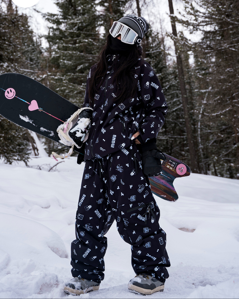 Ski Wear Fashion Digital-Print Ski Jacket & Pant Set -Unisex