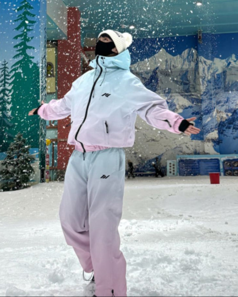 Unisex Gradient Color Snow Suit, Blue-Purple, XL, Waterproof, Windproof, Breathable Unisex Gradient Color Snow Suit, Blue-Purple, XL, Waterproof, Windproof, Breathable