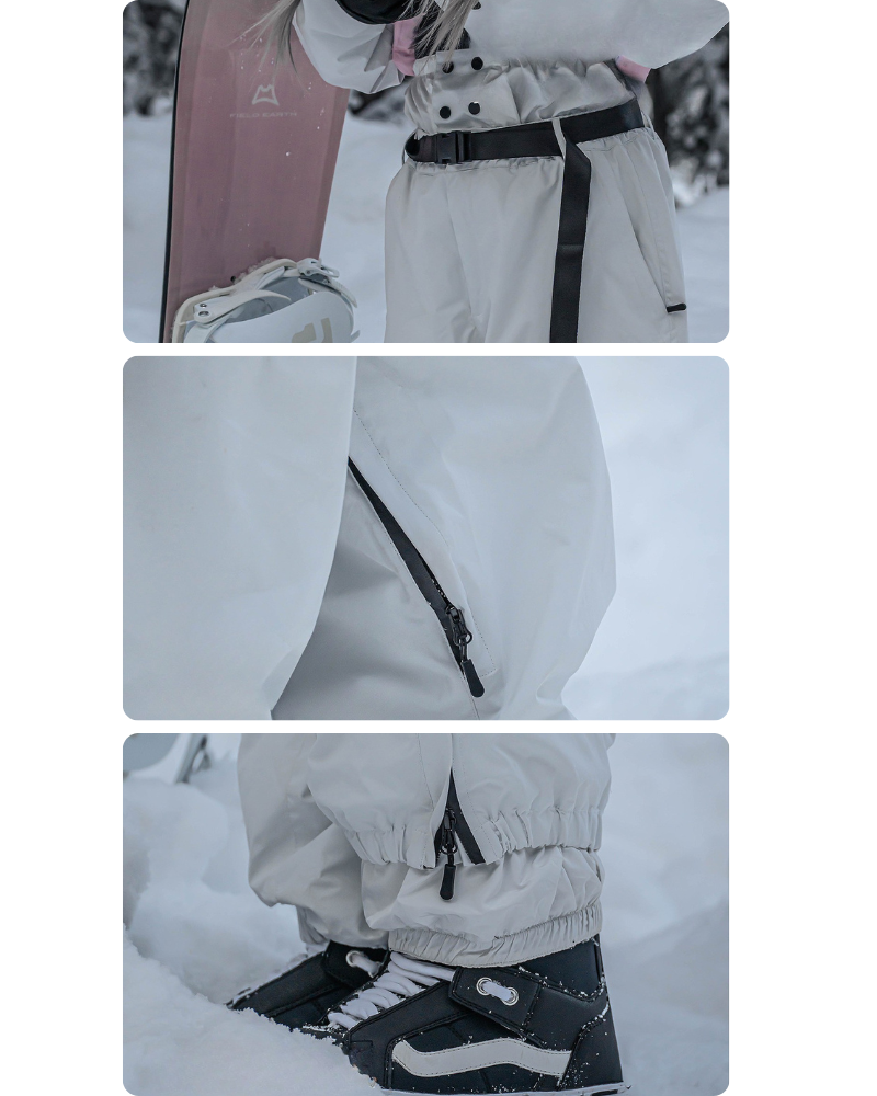 Ski Wear Loose Fit Fleece-Lined Snowboard Pants -Unisex