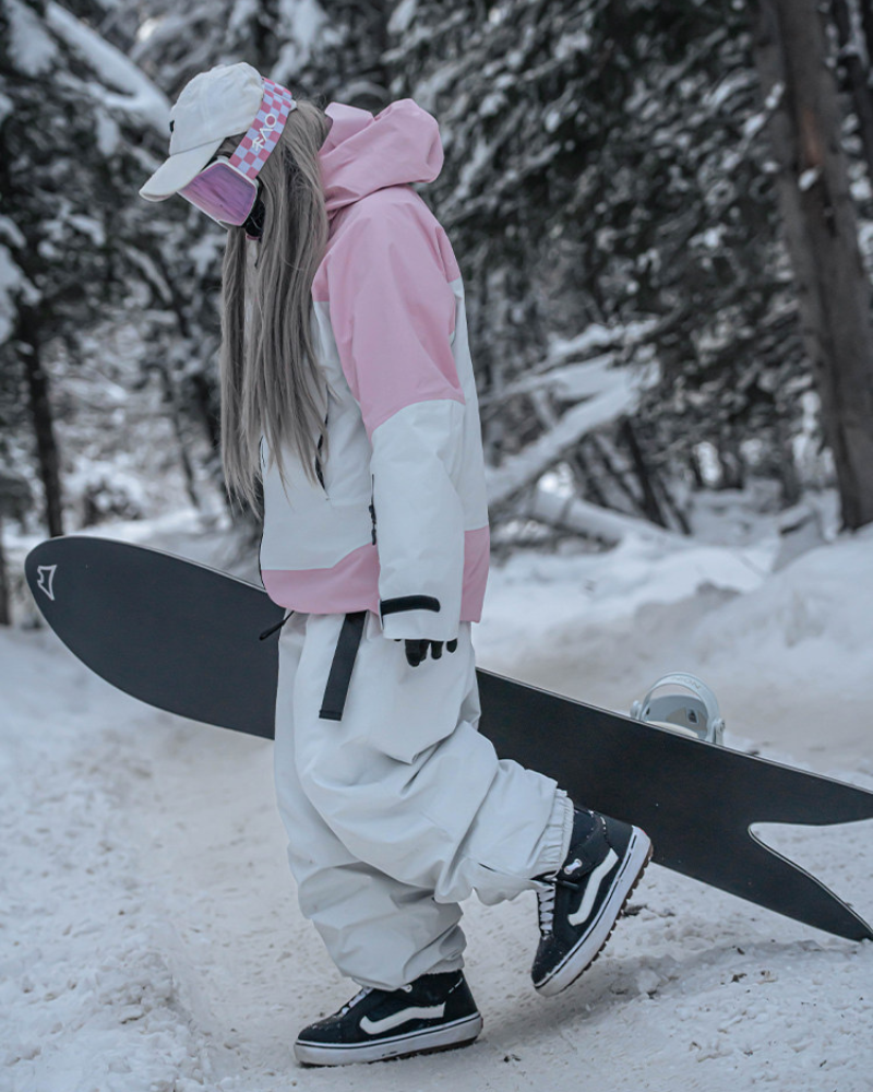 Ski Wear Loose Fit Fleece-Lined Snowboard Pants -Unisex