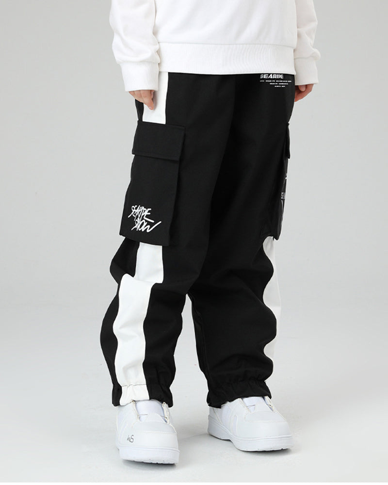 Ski Wear Neon Reflective Cargo Snow Pants -Unisex