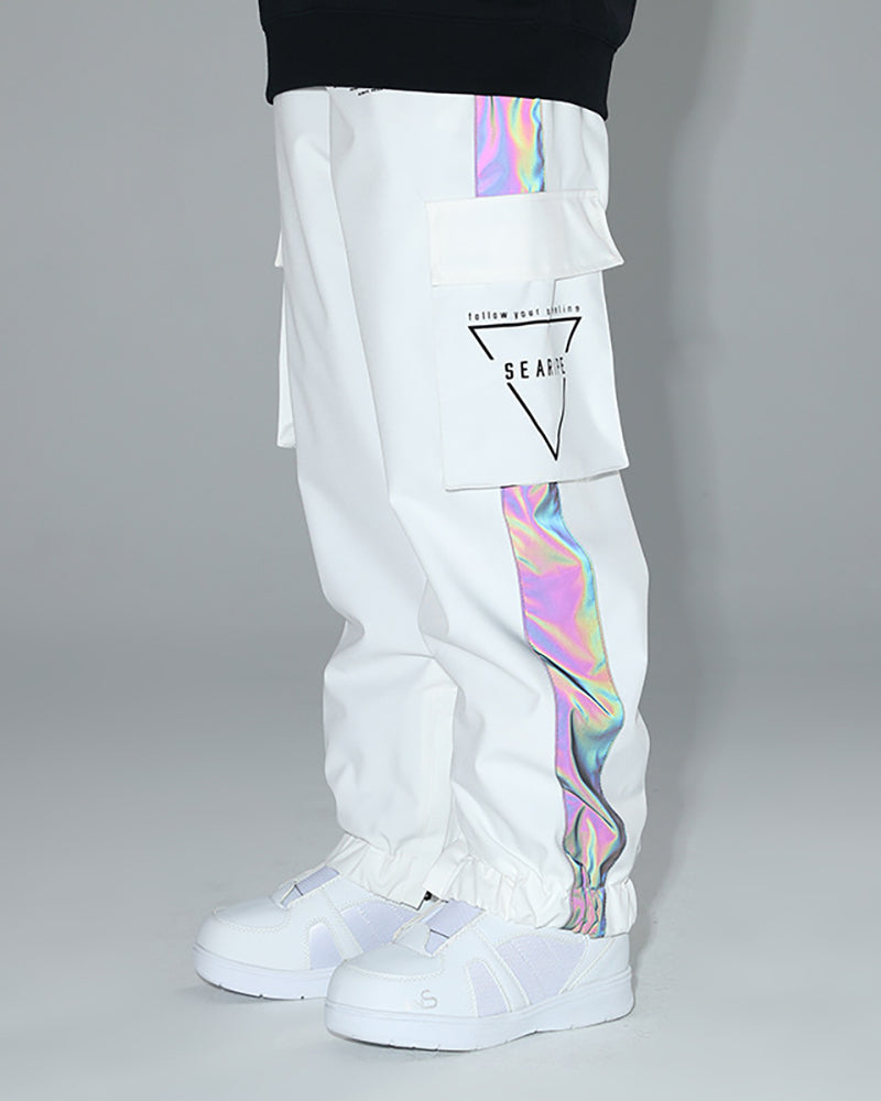 Ski Wear Neon Reflective Cargo Snow Pants -Unisex
