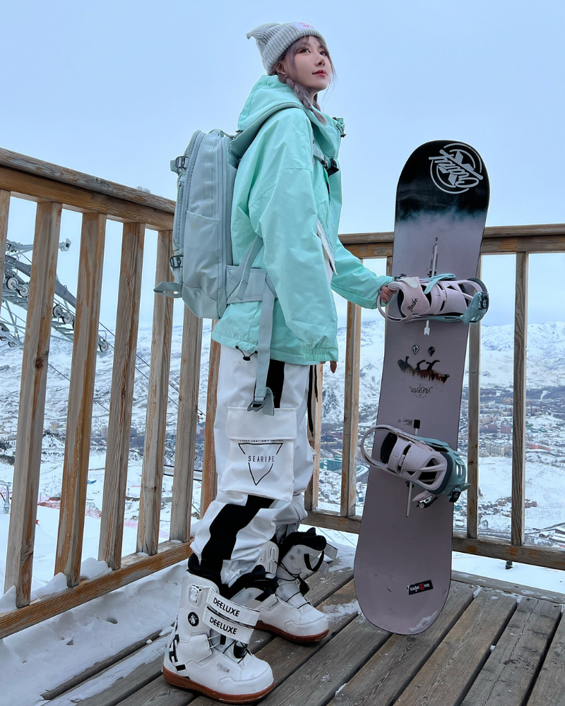 Ski Wear Neon Reflective Cargo Snow Pants -Unisex