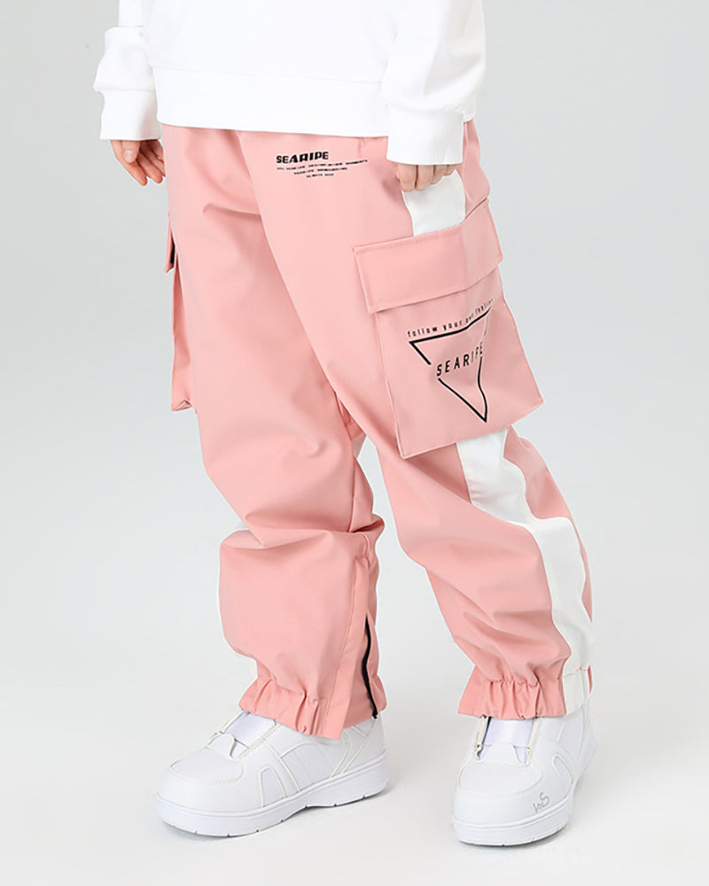 Ski Wear Neon Reflective Cargo Snow Pants -Unisex