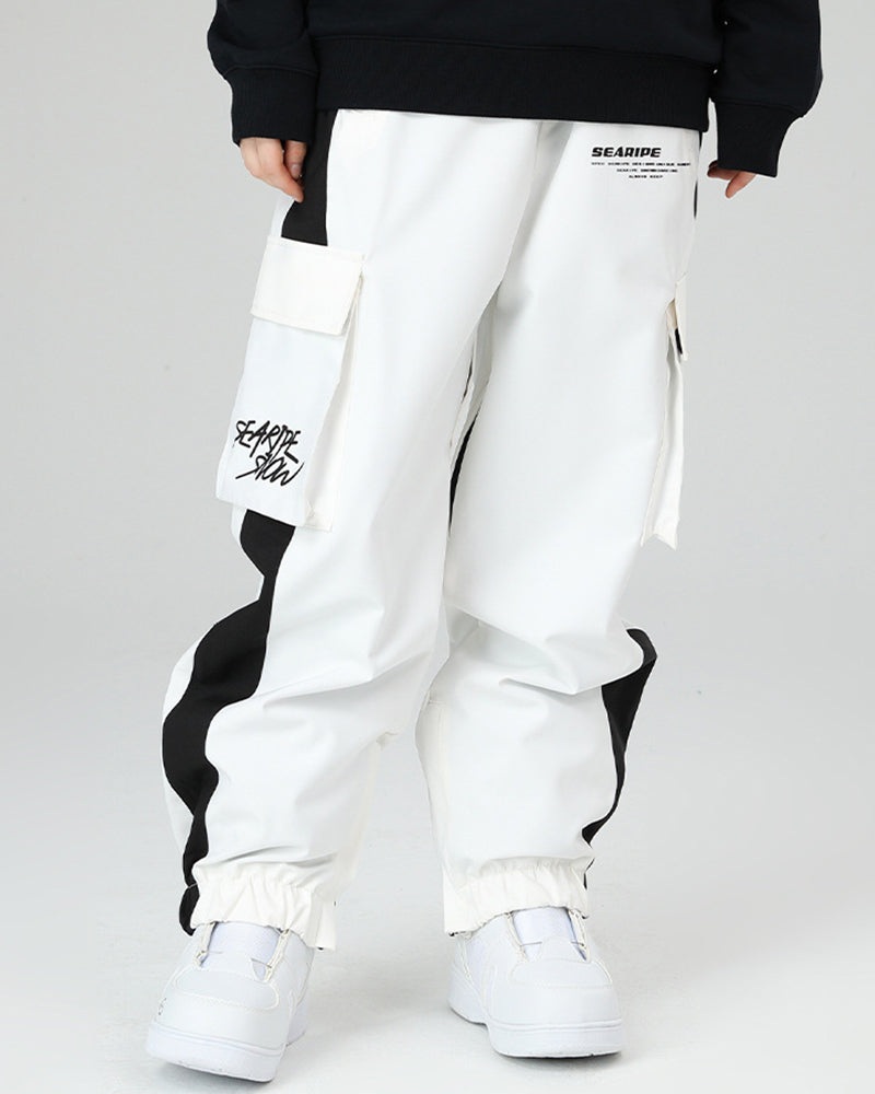 Ski Wear Neon Reflective Cargo Snow Pants -Unisex