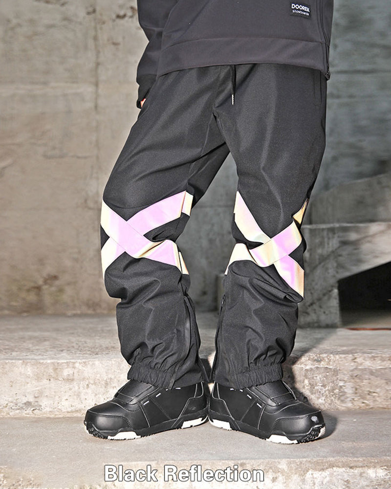 Ski Wear Neon Reflective Baggy Snow Pants -Unisex