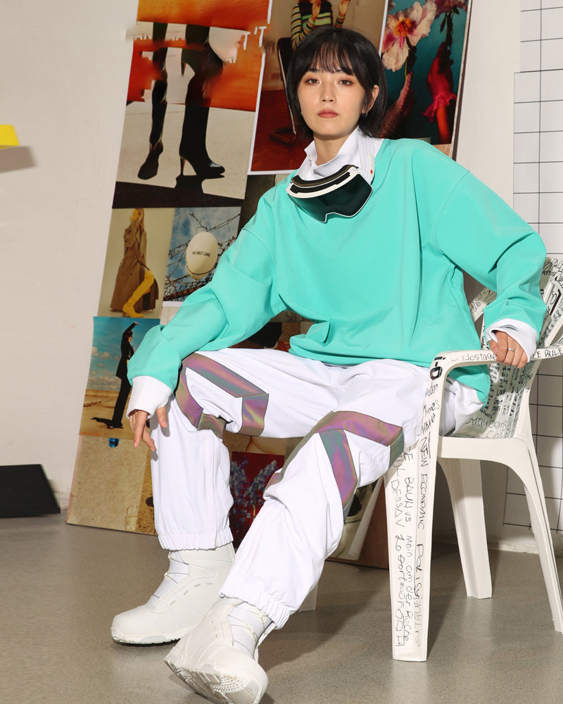 Ski Wear Neon Reflective Baggy Snow Pants -Unisex