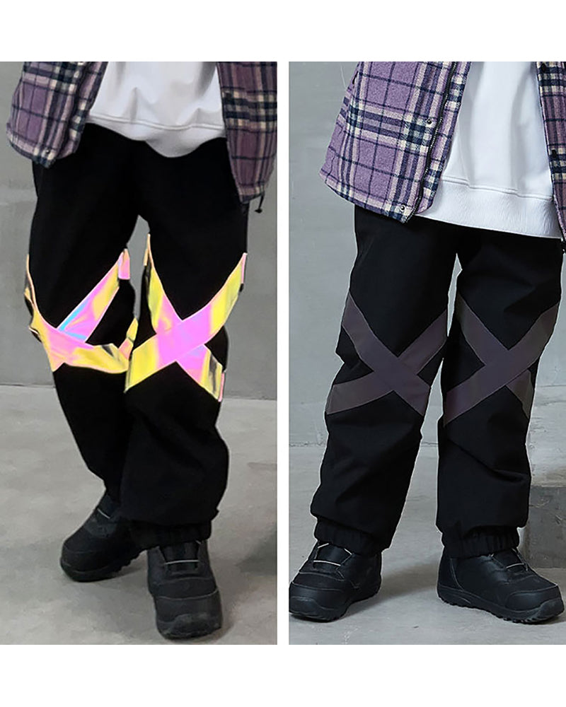 Ski Wear Neon Reflective Baggy Snow Pants -Unisex