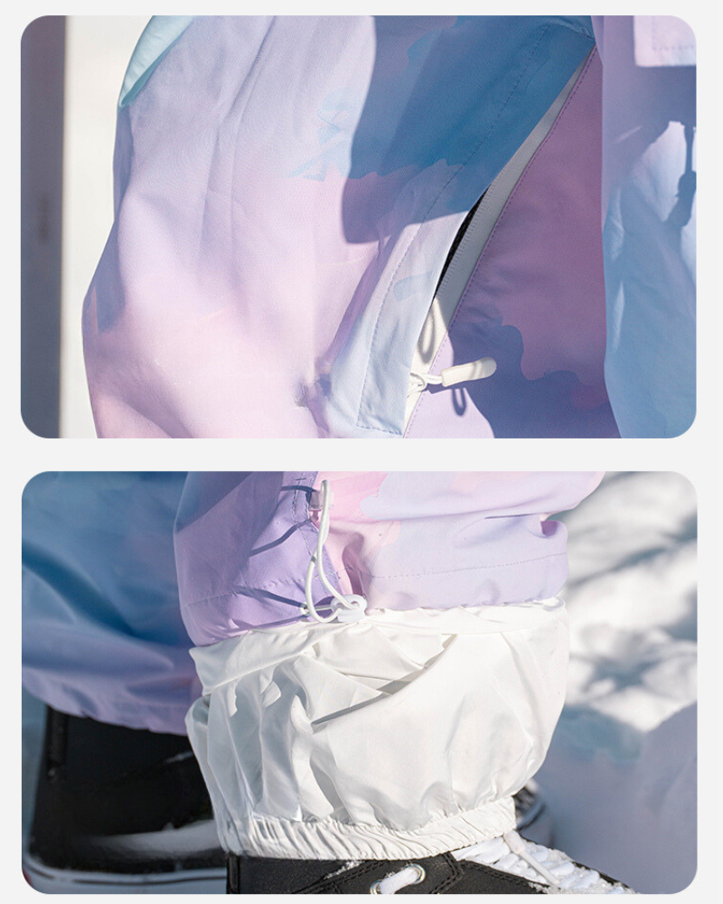 Ski Wear Pink&Purple Snow Jacket&Pants Suit -Women&