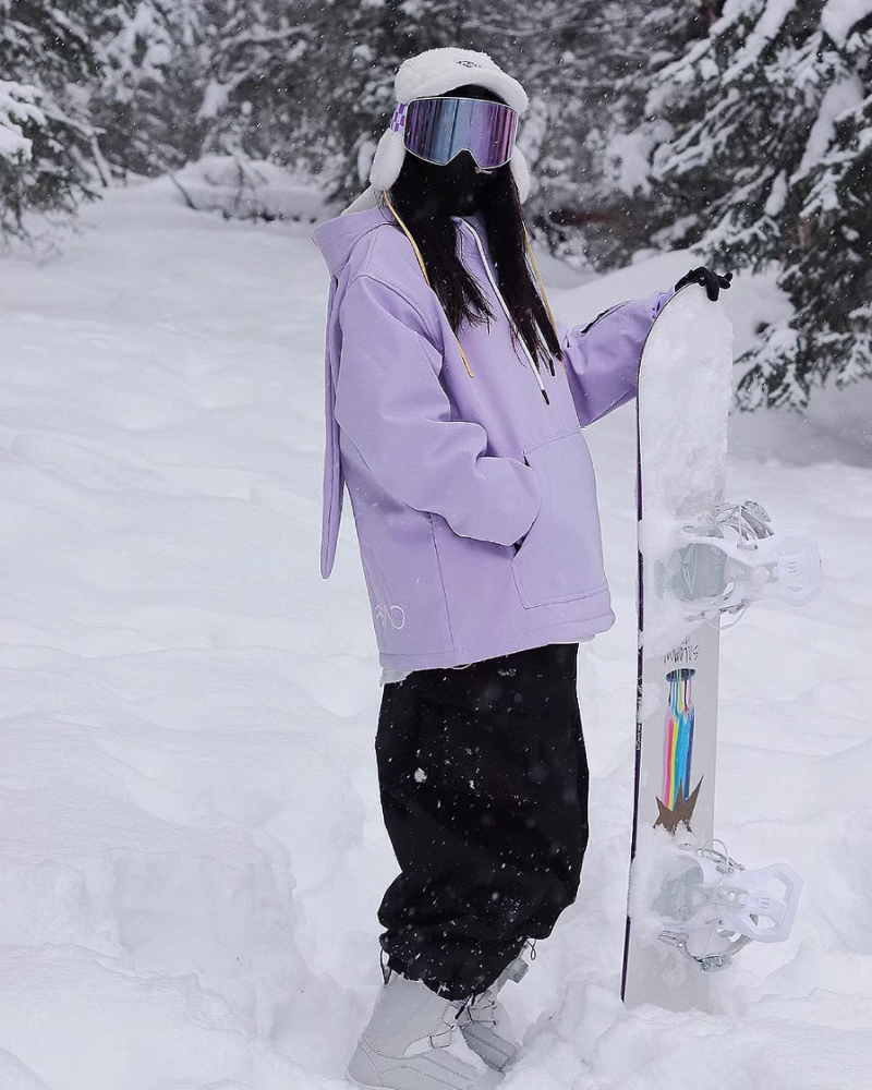 Ski Wear Bunny Ear Waterproof Loose-Fit Ski Hoodie - Women&