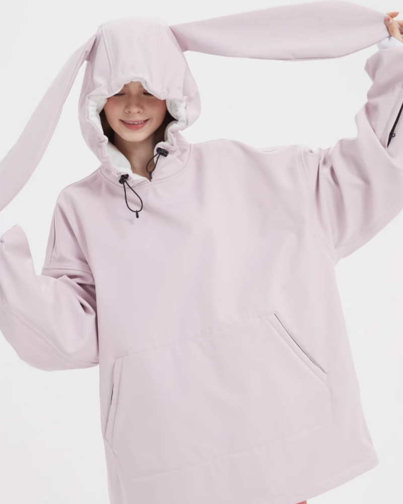Ski Wear Waterproof Snow Bunny Hoodie -Unisex