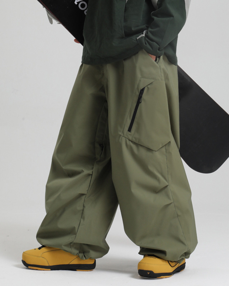 Ski Wear Snowboard Gear Cargo Baggy Snow Pants -Unisex